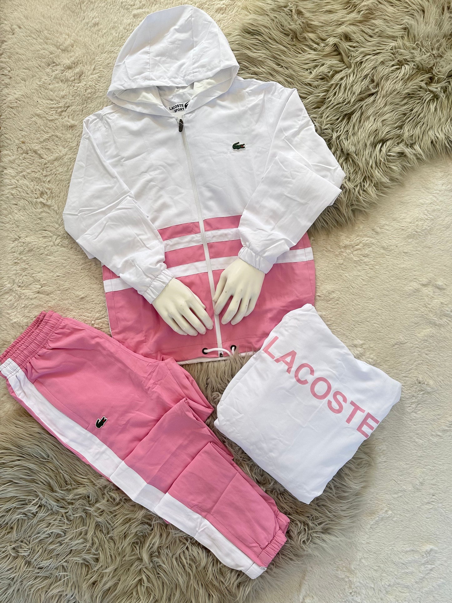 Chandal Lacoste Blanco/Rosa - Mi tienda