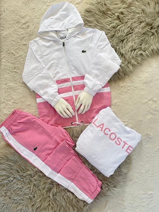 Chandal Lacoste Blanco/Rosa